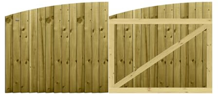 Premier Garden Supplies Made to Measure Feather Edge Fully Framed Arch Top Driveway Gates Made for Measurements Height 3ft - 4ft (90-120cm) x Width: 244cm - 274cm