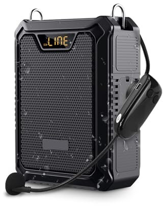 Amplificador de voz para profesores, Amplificador De Voz Resistente Al Agua De 30W For Auriculares For Profesores Altavoz Con Micrófono Inalámbrico/con Cable Como Banco De Energía De 5000mAh para prof
