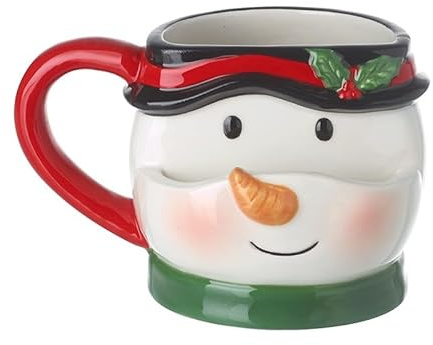 Heaven Sends Weihnachtstasse mit Schneemann-Gesicht, weiß, Geschenkidee für Weihnachten, Schneemann-Thema, britisches Design, heiße Getränke, Tee, Kaffee, Neuheit Weihnachtstasse