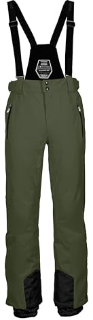 Killtec Pantaloni da Sci da Uomo con Bretelle Rimovibili, Protezione Bordi e paraneve KSW 100 ENOSH MN Ski PNTS, Verde Bosco, L, 43431-000