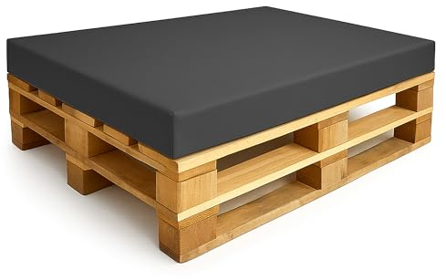 Amazinggirl Palettenkissen Outdoor Europaletten Sitzkissen 120x80 cm - Schaumstoff Sitzpolster für Paletten und Palettensofa Graphit