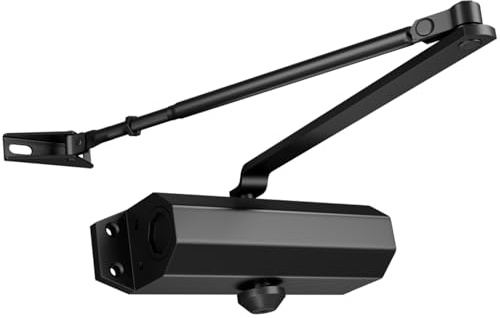 Ougourim Chiudiporta commerciale Heavy Duty automatico chiudiporta idraulico grado residenziale 3 primavera chiudiporta idraulico, 17,5 cm x 3,8 cm, piccolo, nero