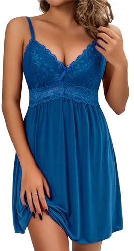Tomkids Sexy Dessous für Damen Babydoll Unterwäsche Set Nachthemd mit Spitze Reizwäsche für Hochzeitsnacht & Valentinstag, Erotische Nachtmode in S-XXL
