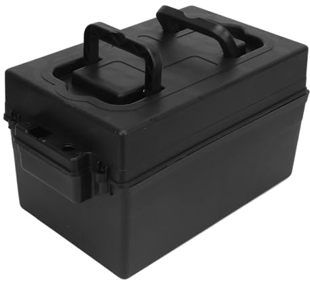 Boîte de Batterie Bateau, 12V Rangement de Batterie Voiture 19 x 19 x 31cm | Étanche Bonne étanchéité, pour Véhicules à Moteur Marin RV Bateau Campeur Voyage