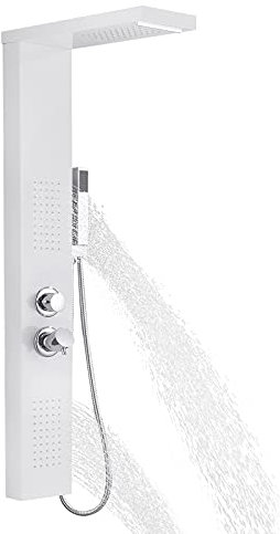 Moderne Edelstahl Regendusche Duschpaneel System mit Handbrause und Wasserfall Funktion für Badezimmer Silber