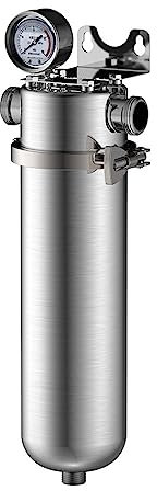 Water Filtration System, 15000L New 304 Stainless Steel Pre-filter, Whole House Large Flow Clamp Commercial Home Tap Water Purifier,high efficiency filtration(6 points pipe)