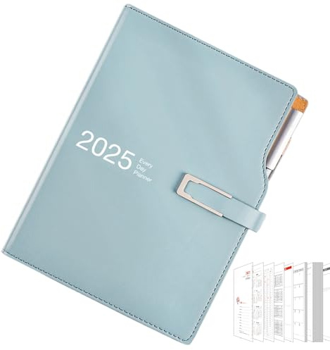 Jahresplaner 2025.2025 Tagesplaner 2025 A6 Kalender Täglicher Planer - Wochenplaner mit Stift für Studienpläne, Geschäftsgeschäft