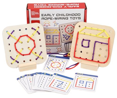 Ihdjasg Holzs Fädeln Spielzeug, Fädelspiel Ab 2, Motorikspielzeug Lernspiel Für Kinder, Holzspielzeug Zum Fädeln Und Stecken, Feinmotorik Spielzeug, Für Flugzeug Autoreisen