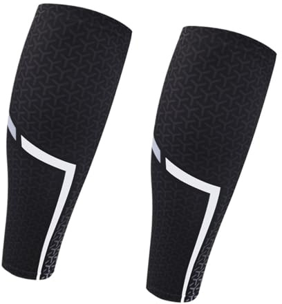 IUVYTA 1 paire de manchons de compression pour mollet, attelles de tibia, jambières, pour basket-ball, gym, course à pied, football, cyclisme (noir, XL)