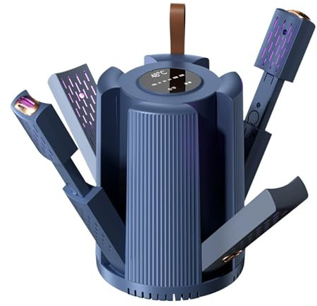 Sèche-Chaussures électrique avec 4 Têtes pour 2 Paires, Seche Chaussure avec Minuterie 3 Durées, Sèche-Bottes avec réglage en 2 étapes, Température Constante, Conception Pliable et Rétractable