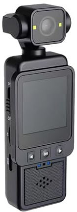 Wdbild Videocamera tascabile portatile 1080P Fotocamera rotante a 180 gradi Videoregistratore digitale portatile Videoregistratore Ciclismo Videocamera sportiva Clip On Videocamera sportiva