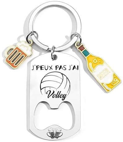 YZLPLP Cadeau Fan de Basket Porteclef Décapsuleur Original Porteclef Personnalisé pour Basket Chasseur Football Golfeur Motard Pêcheur Cycliste Rugby Cadeau