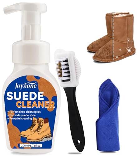 JOYAONE Pulizia scarpe scamosciate, 200ml Detergente per Scarpe con Spazzola per Scarpe, Kit Detergente per Scarpe ad Alta Potenza