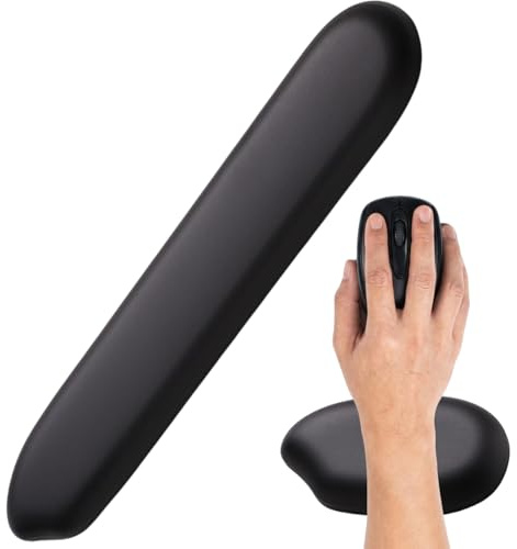 Bibykivn Handballenauflage Tastatur Ergonomisches Mauspad Mit Gelkissen Memory Foam Handauflage Für Büro Und Gaming - Silikon Memory-Schaumstoff Linderung Von Handgelenkschmerzen (Schwarz)