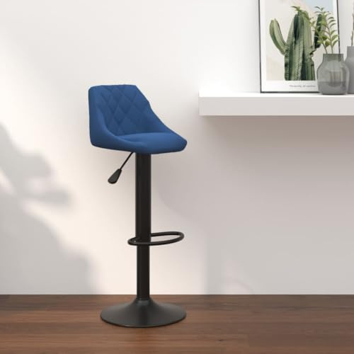 Yunovire Barhocker Blau Samt, Höhenverstellbar mit Gasfeder, Drehbarer Moderner Barstuhl für Küche, Esszimmer, Tresen, Stabiles Stahlgestell, 110kg Tragkraft