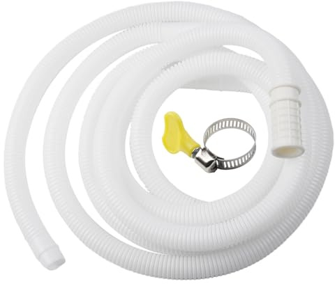 FACAIIO Waschmaschine für Wassereinlass und Klimaanlagen-Ablaufschlauch, langes weißes TPE-Verlängerungsrohr mit Edelstahlklemme, 15-20 mm Anschlüsse