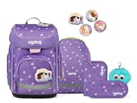 ergobag cubo Bundle Set AW25/26, ergonomischer Schulranzen Klassisch 6-teilig 1. Klasse Grundschule PonyBäradies - Lavendel