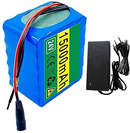 Batería De Litio De 24 V Y 15 Ah, Batería para Patinete Eléctrico, Paquete De Baterías De Iones De Litio 6S5P con Protección BMS Y Cargador. XT90+JST