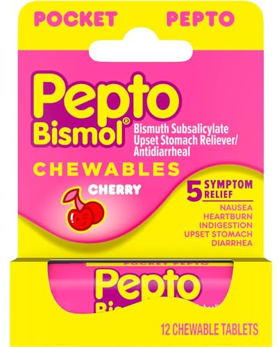 Pepto To Go Chrry Chew 12 Size 12ct Pepto To Go Cherry Chewable 12ct