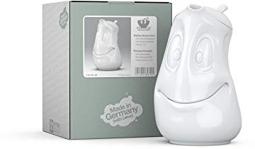 FIFTYEIGHT PRODUCTS/Tassen/Kanne „Gut drauf“ (Porzellan, 1200 ml, weiß, Made in Germany)
