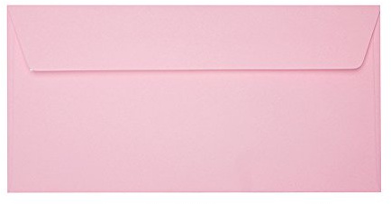 Paper24 je 25 DIN lang Briefumschläge mit Haftstreifen (ohne Fenster) 11x22 cm Rosa