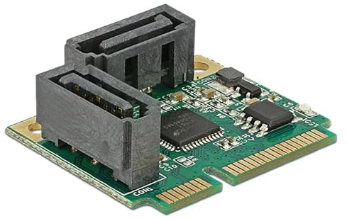 DeLOCK 95260 Interne SATA-Schnittstellenkarte und Adapter – Karten und Schnittstellen-Adapter (Mini PCI Express, SATA, Low Profile, Box, Asmedia ASM1061, 6 Gbit/s)
