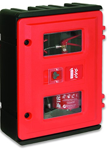 Jonesco Hs72 K double Extincteur Armoire avec serrure à clé, 2 kg X 6/9 kg, Rouge