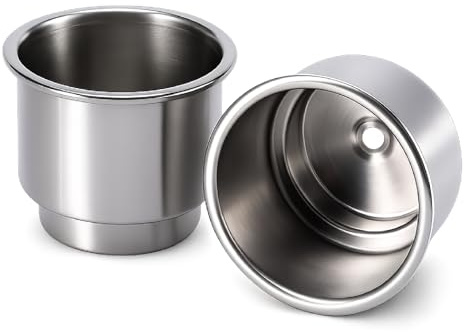 2Pcs Edelstahl Cup Drink Flaschenhalter Rost und korrosionsbeständige Getränkehalter für Marine Boat RV