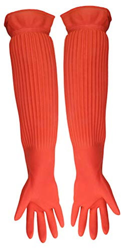 POPETPOP Aquarium-Handschuhe Aquarium-Reinigungswerkzeuge wasserdichte freie Größe Lange Gummihandschuhe Halten Hände und Arme trocken Verhindert Verschmutzungen Allergien