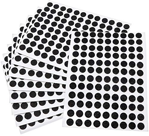 Adsamm® / 1080 x Selbstklebende Filzgleiter/Schwarz/ø 10 mm/Rund / 1.5 mm dünne Selbstklebende Möbelgleiter aus Filz
