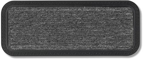Astra Zerbino per esterni e interni - 25 x 60 cm Linee grigie - Zerbino antiscivolo - Tappeto cattura-sporco molto resistente - Zerbino per gradini esterni