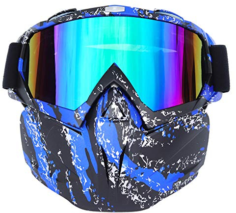 HONCENMAX Motorrad-Schutzmaske, Motorrad Maske Brille Herren Motorrad Goggle Gesichtsmaske Schutzmaske männer Schutzbrille Skibrille - für Motorrad Snowboard Brille Motorradbrillen UV-Schutz