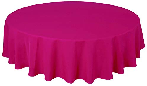 Home Direct Tovaglia da tavola, in Poliestere, Rotonda 140cm Fucsia