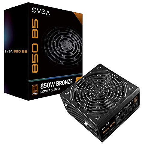 EVGA 850 B5, 80 Plus BRONZE 850W, Vollständig Modular, EVGA ECO Mode, 5 Jahre Garantie, Kompakte 150 mm Größe, Netzteil 220-B5-0850-V2 (EU)