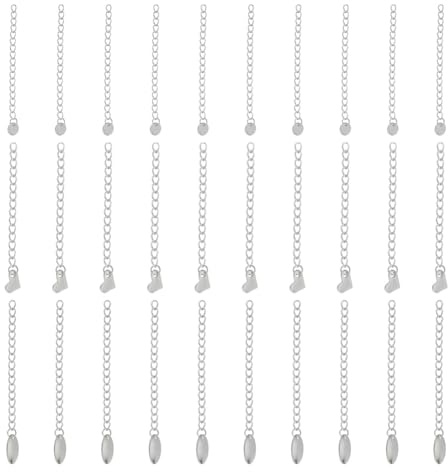 UNICRAFTALE 30Stk 55-62mm Hypoallergene Metall Kettenverlängerung Mit Herz/Oval/Flachrunde Charms Chirurgische Edelstahl Kettenverlängerungs Zubehör Für DIY Armband Halskette Schmuckherstellung