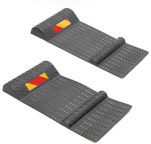 Wiltec 2x Parkmatte Parkmarkierung 52,8x25x5,2cm selbstklebende Einparkhilfe mit Bremsschwelle PKW