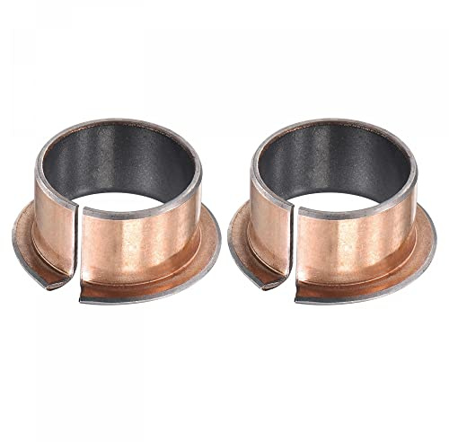 sourcing map Geflanschte Hülsenlager, 22 mm Bohrung x 25 mm Außendurchmesser x 15 mm Länge x 32 mm Flanschdurchmesser x 1,5 mm Flanschstärke, umwickelte öllose Buchsen, 2 Stück