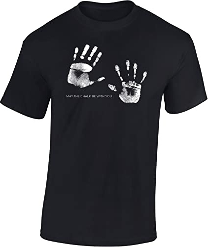 Baddery Camiseta de Escalada - Escalada Bouldering Equipo al Aire Libre Accesorios Regalo, Negro , M