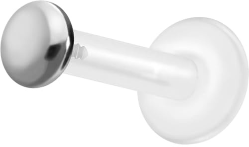 PIERCINGLINE PTFE Labret mit Innengewinde TITAN AUFSATZ SCHRAUBDISC FLACH Piercing Lippe Nase Ohr Helix Tragus Medusa Farb & Größenauswahl