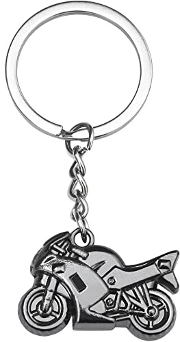 TRIXES Porte-clés moto - Porte-clés en métal - Cadeau pour homme et femme - Accessoires clés Formule 1 | Pendentif moto avec chaîne & anneau, cadeau fan de course pour hommes, femmes & enfants, accessoire clés/sacs