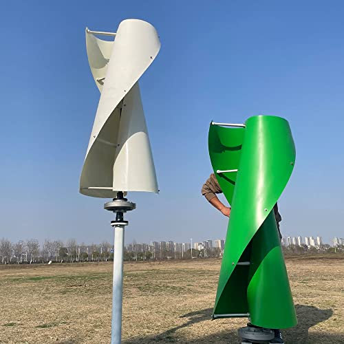 2000W Windkraftanlage Vertikal VAWT 24V 48V 96V 220V Windturbine Heimgebrauch Windrad Stromerzeuger 2 Klinge Windräder Generator (220V Grün)