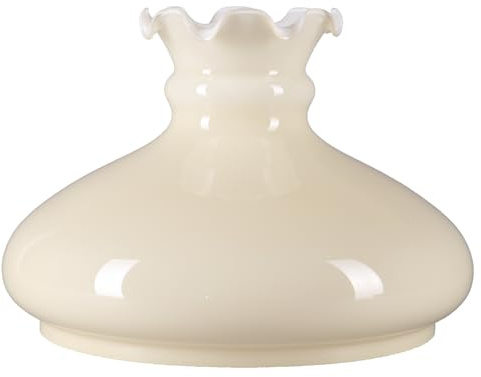 Petroleumglas Glasschirm Lampenglas Ø 230mm Leuchtenglas Opalglas Beige glänzend 186mm Höhe