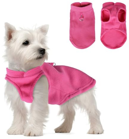 FEimaX Hundepullover Hundejacke Winter Warme Hundemantel für Kleine Mittlere Hunde Fleece Hundeweste Welpen Weiche Wintermantel mit Leinenring