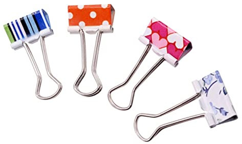MAGICLULU 24stücke Binderclips Papierbinderclips Dateiclips Binderclips Gemischte Farben Für Zuhause Schule Und Büro