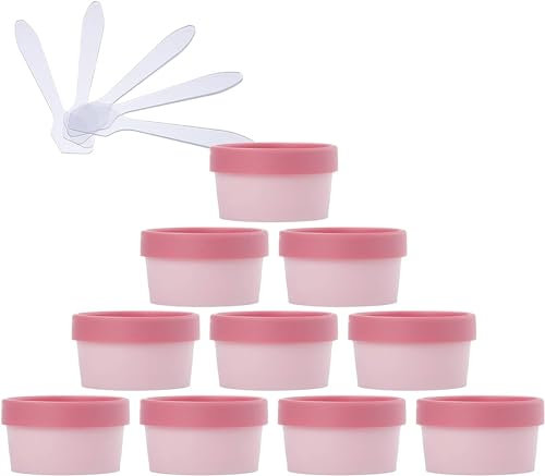 Leere Gläser mit Deckel, Kosmetikdose, B0CL9KMD8Z20, PC, 100 ml, rosa Masken-Rührschüssel, leere 100 g Kunststoff-Vorratsdosen mit Inneneinsatz zur Aufbewahrung, Körper, Hand, Gesichtscreme, Lotion, G