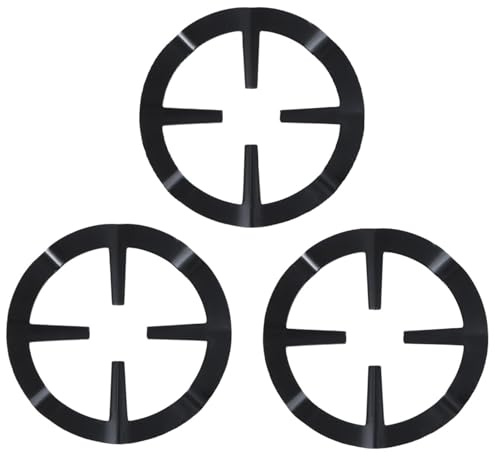Support de Poêle Gaz en Acier Inoxydable Noir, 3 Pièces | Stabilité Anti-dérapante pour Petites Casseroles et Poêles, Usage la Cuisine et Plaque de Cuisson
