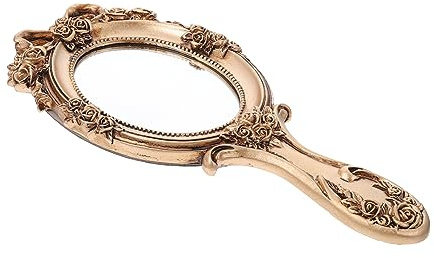 DOITOOL Handspiegel Vintage Retro Exquisiter Schminkspiegel für Damen aus Erstklassigem Material Bruchfest und Sicher für Unterwegs Antiker Stil mit Klarer Spiegelung