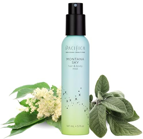 Pacifica Hair Mist Perfume & Full Body Spray for Women - Montana Sky Body Mist Fragrance w/Cedarwood, Elderflower, Black Pepper, Sage & Sandalwood Clean Beauty Alcohol-Free, Vegan & Cruelty-Free 5 oz