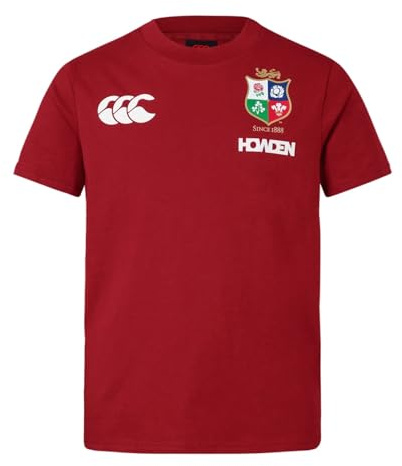 Canterbury of New Zealand - British and Irish Lions Cotton, Camisa Niños Unisex, Red Dahlia,