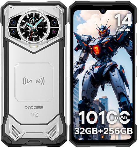 DOOGEE S200 Telephone Portable Incassable 5G Android 14, 32GB+256GB/TF 2TB Smartphone Incassable, 10100 mAh 33W, 6,72 FHD+ 120 Hz, Écran arrière de 1,32, 100MP+20MP+20MP, WiFi6/NFC/GPS